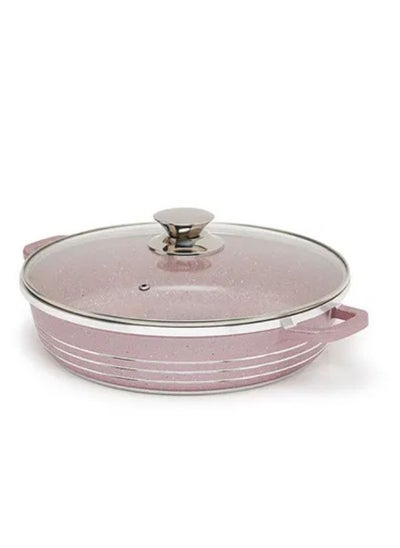 Buy Non-Stick Shallow Casserole 36 cm Purple/Clear in UAE