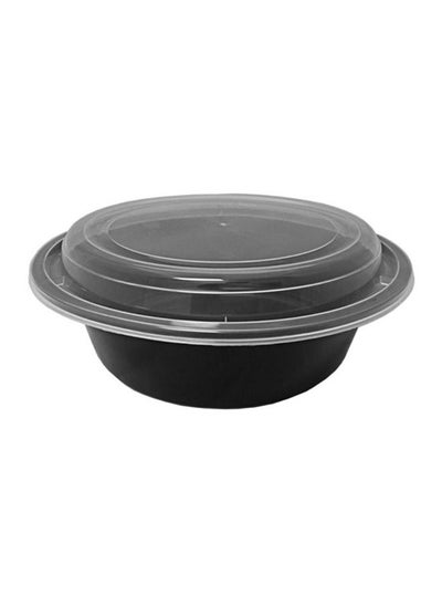 Buy Microwave Container Black Round With Lid 32 Ounces Pack of 12 Pieces. in UAE