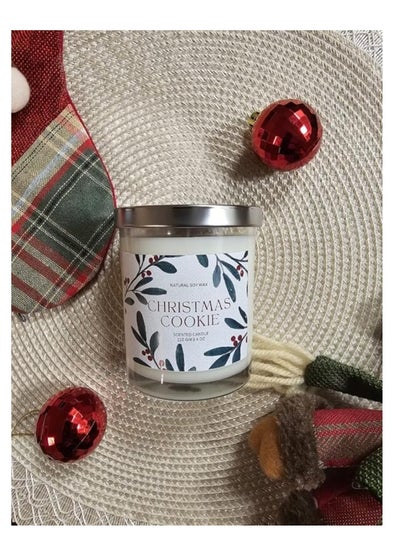 Buy Christmas Cookie Scented Soy Wax Candle – Hand-Poured, Long-Lasting Holiday Candle for Cozy Home Atmosphere, Perfect Christmas Gift, 100% Natural & Eco-Friendly in UAE