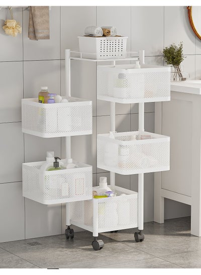 Buy 5 Layers Square Bathroom Organizer Basket Black in Saudi Arabia