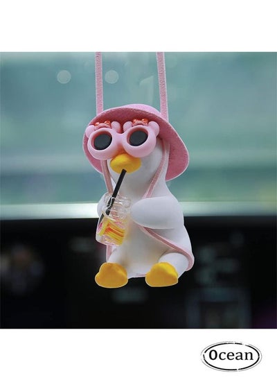 Buy Cool Swinging Duck Car Hanging Ornament, Pendant for Interior Rearview Mirror Decoration, and Car Rear View Mirror Hanging Accessories in Saudi Arabia