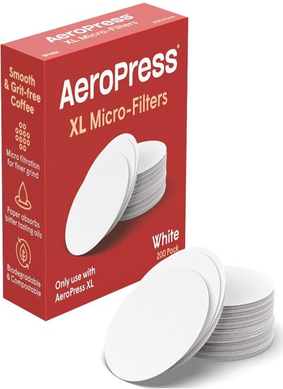 Buy AeroPress XL Replacement Filter Pack - Micro-Filters for AeroPress XL Coffee and Espresso Maker - 1 Pack (200 Count) in UAE