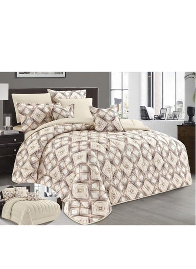 Buy 8-Piece Comforter Set Two-Sided Microfiber Double King Size 240x260 in Saudi Arabia