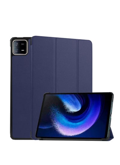 اشتري Case for Xiaomi Pad 6/6 Pro 11 Inch Released 2023 Tri Fold Slim Lightweight Hard Shell Smart Protective Cover with Multi-Angle Stand for Xiaomi Pad 6/6 Pro 11 Inch (Blue) في الامارات