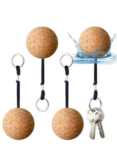 Buy Floating Cork Keyrings, 4 Pcs 53mm Floatable Wooden Ball Key Chain Water Buoyant Key Ring Lightweight Water Sports Accessories for Swimming Diving Fishing Canoeing Sailing Kayaking Marine Boat in Saudi Arabia