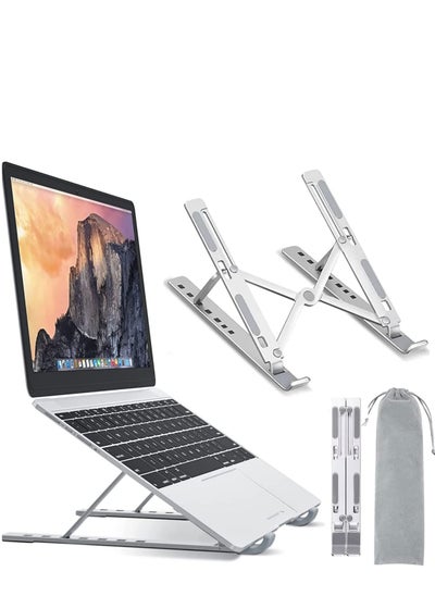 Buy Laptop Stand for Desk Adjustable Laptop Riser ABS+Silicone Foldable Portable Laptop Holder Ventilated Cooling Notebook Stand for MacBook Pro Air, Lenovo, Dell, HP, Laptops,Tablet in Saudi Arabia