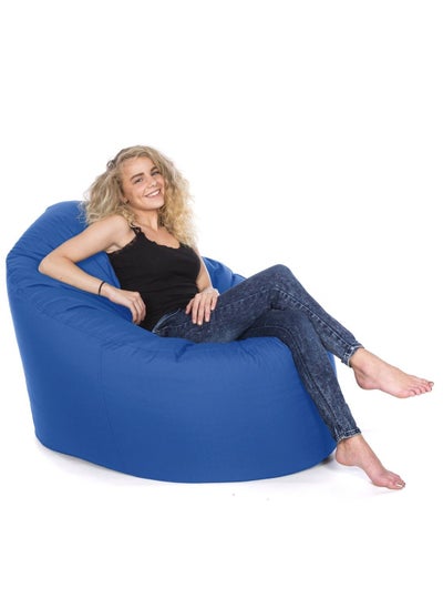 Buy COMFY CLASSIC ADULT PVC LEATHER BEAN BAG BLUE WITH VIRGIN FILLING in UAE