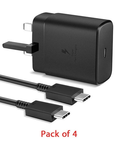 اشتري Pack of 4 USB C Charger 45W Fast Charging   A53 S21 S21 FE Compatible with Galaxy S20 Note 20 Ultra Note 10 Plus Fast Charger Type C Cable في السعودية