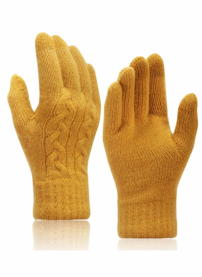 اشتري Women Touch Screen Gloves - Winter Warm Gloves Touchscreen Mittens Thermal Fleece Lined Knitted Gloves for Outdoor في الامارات