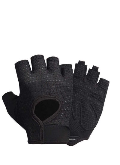 Buy Anti Slip Shock Absorbing Padded Breathable Half Finger Short Sports Cycling Gloves for Men Women in UAE