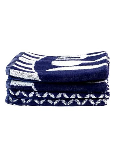 Buy Pack of 4 Towels Blue Stripes100% Cotton (Multi-Purpose Towel), 50 x 50 cm in Egypt