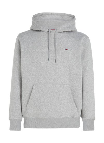 Buy Men's Fleece Flag Patch Hoody Sweatshirt, Grey in UAE