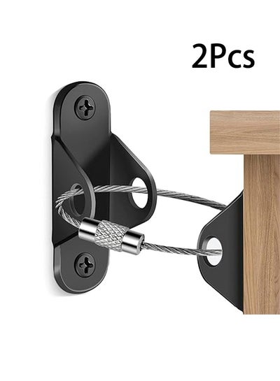 Buy 2Pcs Furniture Anchors Anti Tip Furniture Anchors for Baby Proofing Furniture Wall Anchor Earthquake Straps for Furniture Dresser Wall Safety Anchor Furniture Fasteners to Wall Black in Saudi Arabia