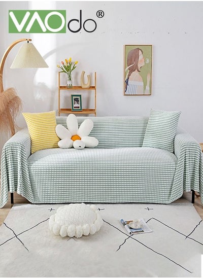 Buy Simple Sofa Cover Simple Shape Double-sided Use of Sofa Cover One Piece Bedding Easy to Take Care of Multi-functional Blanket Shawl Sofa Towel Green in UAE