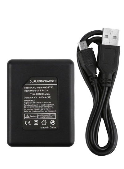 Buy 2 Channel USB Storage Charger with Type-C for Gopro Hero 10 9 Black Action Camera in Egypt