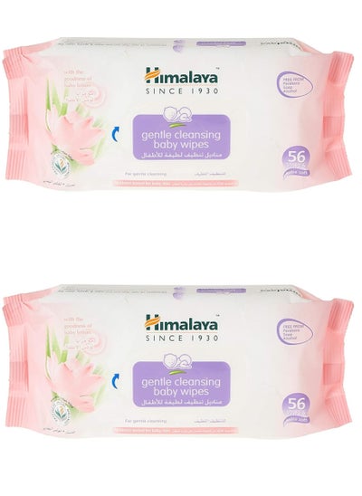 Buy Two Pieces of Gentle Cleansing Baby Wipes - 2*56 Wipes in Saudi Arabia