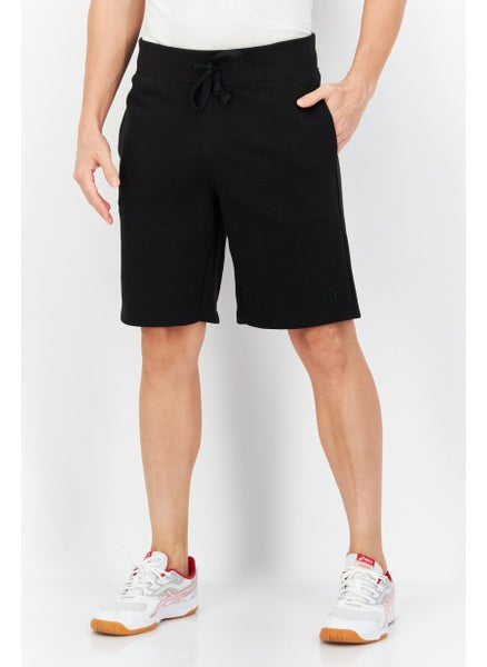 اشتري Men Regular Fit Embroidered Logo Outdoor Shorts, Black في السعودية