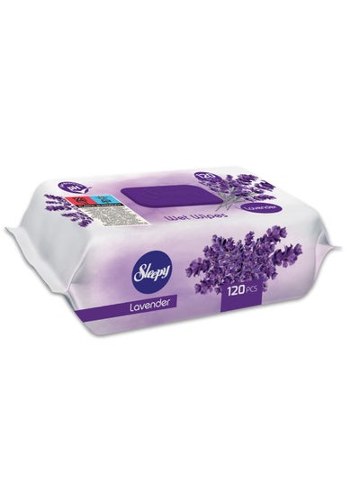 اشتري Sleepy, Fresh Wipes Lavender Scent, 120 sheets, Alcohol Free, Gentle on the Skin for a Refreshing and Clean Body في الامارات