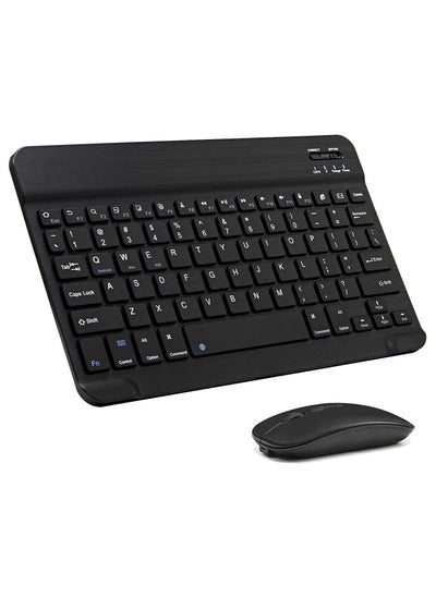 اشتري Arabic and English Bluetooth Keyboard and Mouse Combo, Ultra-Slim Portable Compact Wireless Mouse Keyboard Set for IOS Android Windows Tablet Phone iPhone iPad Pro Air Mini في الامارات