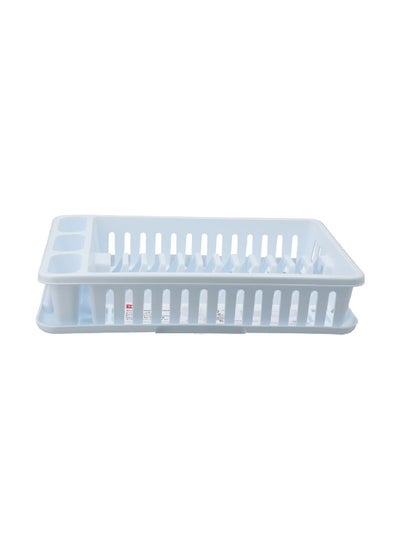 Buy Multiple Holes Dish Drainer with Tray White 42 x 27 x 10 cm 1127001 in Saudi Arabia