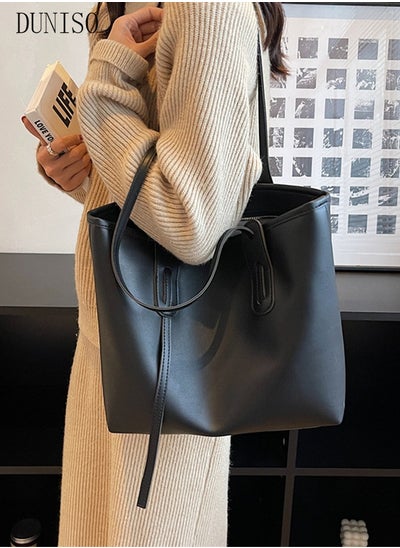 Buy Women's Shoulder Tote Bag Faux Leather Handbag for Women Large Capacity Messenger Fashionable Travel Shoulder Bag for Ladies Girls College Students in Saudi Arabia