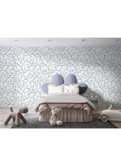 Buy Coastal Light Blue Waves Self  Fabric Wallpaper Covers An Area ​​Up To 4.2Mx3M With Adhesive And Smoothing Tool in Egypt