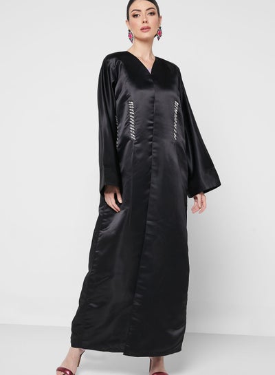 Buy V-Neck Embellished Abaya in UAE