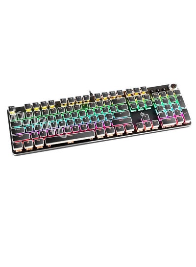 اشتري K820 Retro Punk Electroplated Knob Light Wired Mechanical Keyboard في الامارات