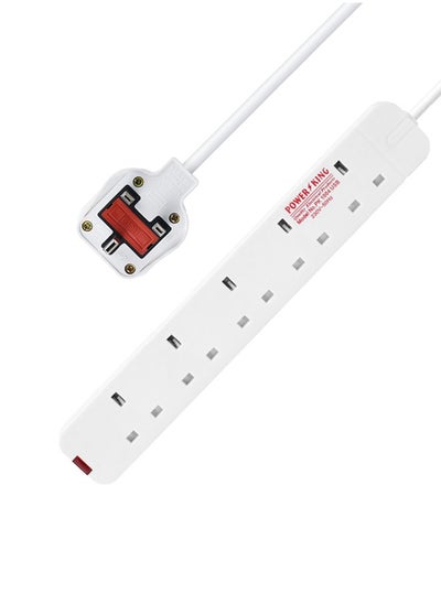 Buy 9.8 Ft Protector Power Strip - 5 Widely Outlets, with 6.5 Feet Extension Cord, Flat Plug, Wall Mount,White in UAE