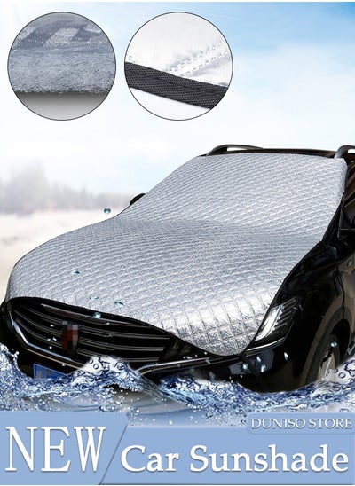 اشتري Car Windshield Snow Cover for Ice and Snow for Any Weather Winter Summer Thick Outside Frost Guard Windshield Sunshade Snow Cover في الامارات