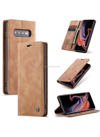 Buy CaseMe Samsung Galaxy S10 5G Case Wallet, for Samsung Galaxy S10 5G Wallet Case Book Folding Flip Folio Case with Magnetic Kickstand Card Slots Protective Cover - Brown in Egypt