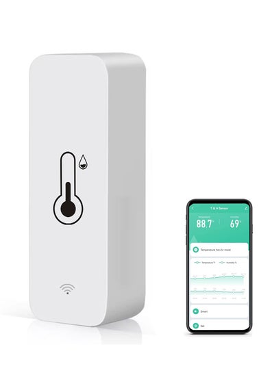 Buy WiFi Temperature Humidity Sensor, Indoor Thermometer Hygrometer with App Alert Free Data Storage Export Smart Temperature Humidity Monitor in Saudi Arabia