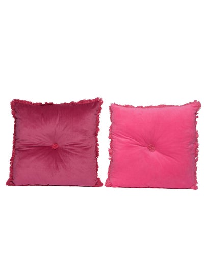 اشتري Homesmiths Christmas Cushion Polyester Velvet Pink Assorted 1 Piece في الامارات