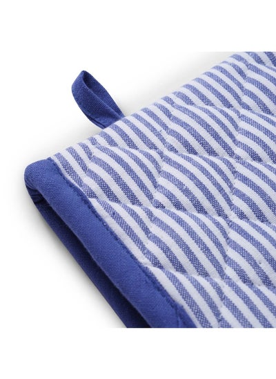 Buy Landford Woven Stripe Oven Mitten 17X30Cm - Blue in UAE