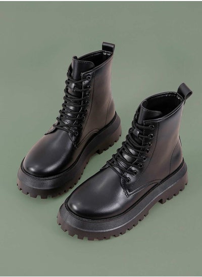 Buy High black leather boots in UAE