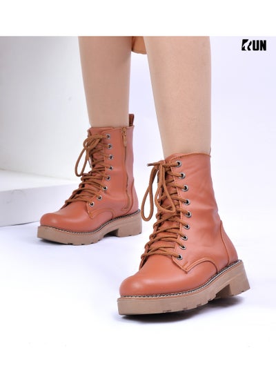 Buy Half Boot Leather And Zipper-HAVAN in Egypt