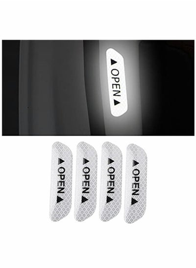 Buy Car Decals 24 Pcs White Car Door Open Prompt Anti Collision Reflective Stickers Tape Conspicuity Safety Caution Warning Sticker for Car Truck Trailer Universal in UAE