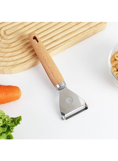 اشتري Danube Essential Peeler Stainless Steel Beech Wood Kitchen Peeler High Quality Kitchen Utensil For Home Kitchen & Dining Room L16xW6.5xH2cm Clear في الامارات