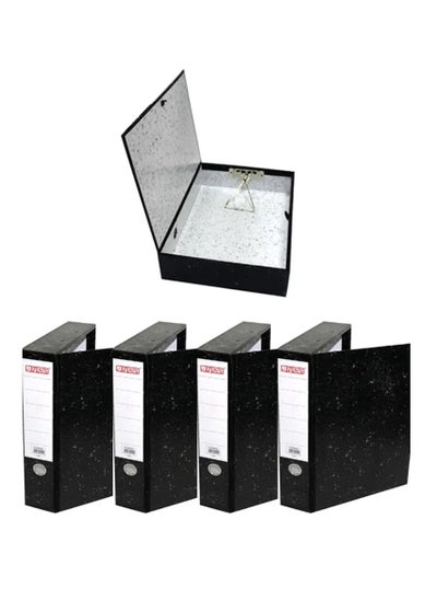 Buy 5-Piece Rigid Box File Black Colour in UAE