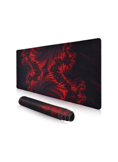 Buy Flame Pattern (Black Red) Gaming Mouse Pad, 30*70cm Large Gaming Mouse Pad XL with Non-Slip Base, Extended Keyboard Mousepad in Egypt