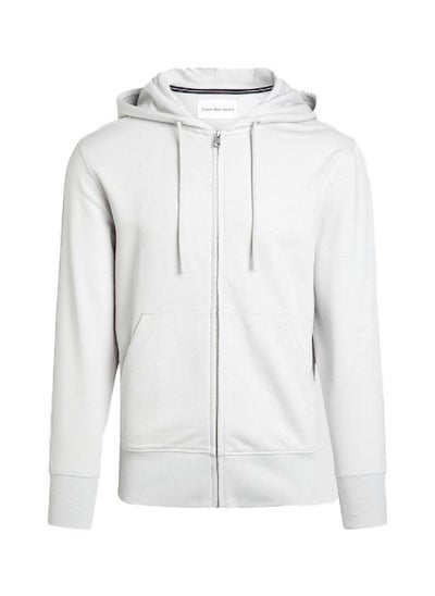 Buy Men's Cotton Terry Zip Up Hoodie -  cotton terry, Grey in Saudi Arabia