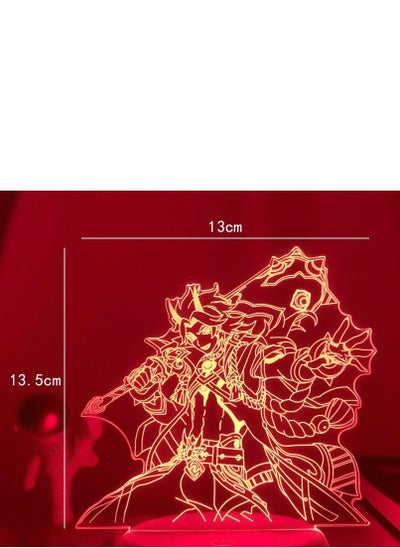 اشتري 3D Night Light 3D Light Game Lamp Illusion Light Nightlight Genshin Impact Figure LED Game Decoration Lights for Decor Atmosphere Bedside Genshin Touch Sensor Lighting Arataki Itto في الامارات