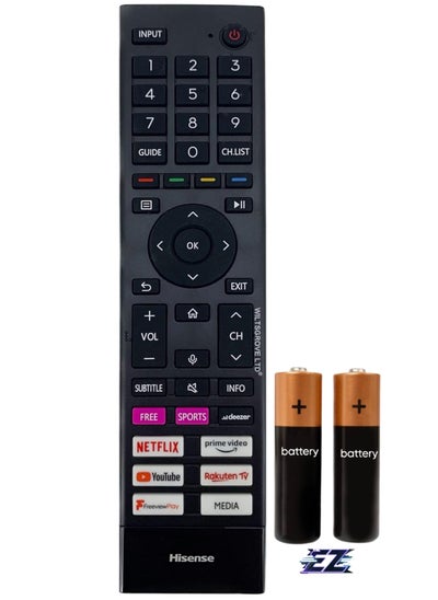 Buy Original Voice Remote Control ERF3A80 for Hisense T304493 HT304493 4K UHD Smart TV - 43A6BGTUK 50A6EGTUK 55A6EGTUK 55A7GQTUK 55E77HQTUK 65A63HTUK 65A7GQTUK 85A66 BGTUK with battery in UAE