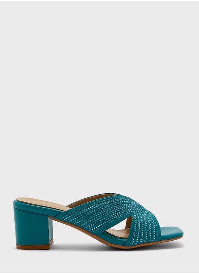 Buy Diamante Stitch Cutout Mule Sandal in Saudi Arabia