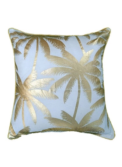 Buy Majestic Coconut Shell Foil Printed Filled Cushion 45x45 Cm Golden in UAE