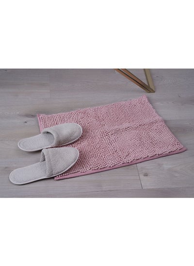 اشتري Lazlo Chenille Bath Mat Pink 40X60cm في الامارات