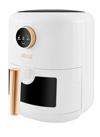 Buy Zolele Smart Electric Non Stick Air Fryer, 4.5L Capacity, Transparent Oven, 6 Cooking Modes, Knob Control, 1400W Power, Low Oil Consumption, Fast and Even Heating, White | ZA004 in UAE