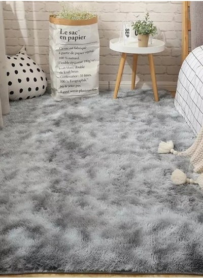 اشتري Soft Plush Furry Floor Mat Grey في الامارات