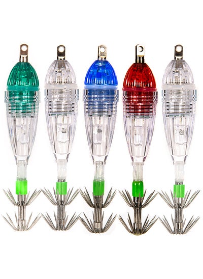 اشتري 5pcs Waterproof Underwater LED Fishing Light, Fish Lure Attracting Light Lamp, with Squid Jig Hooks في السعودية