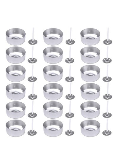 Buy Aluminum Tea Lights Cups 100 Pcs, Metal Tea Light Tins with 100 Pcs Candle Wicks Empty Case Candle Wax Containers for DIY Candles Making Supplies in Saudi Arabia